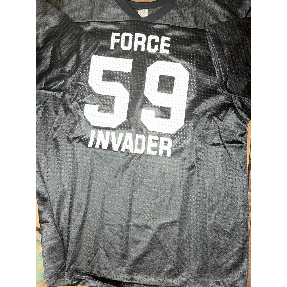 Vintage Don Alleson Football Jersey Black Force 59 Invader Mesh Mens XL 46-48
